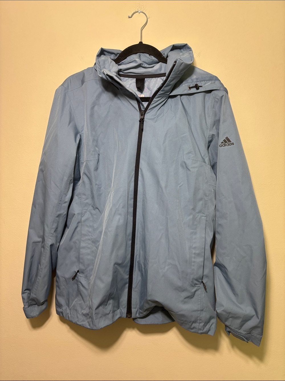 adidas Light Blue Hooded Rain Jacket